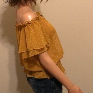 #176 Sheer Gold and Cream Top